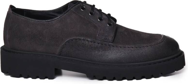 Doucal's Antraciet Leren Veterschoenen Gray Heren