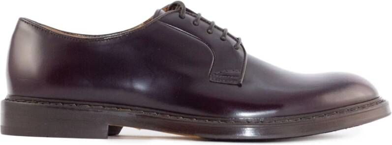 Doucal's Aubergine Veterschoenen Derby Platte Schoenen Red Heren