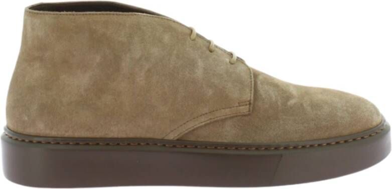 Doucal's Beige Chukka Sneaker Espresso Tabak Beige Heren