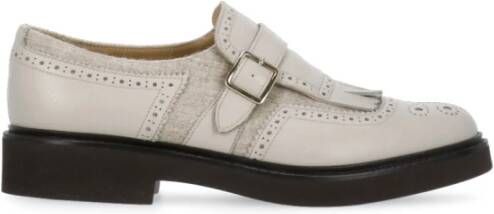 Doucal's Beige Leren Loafers met Voorband Beige Dames