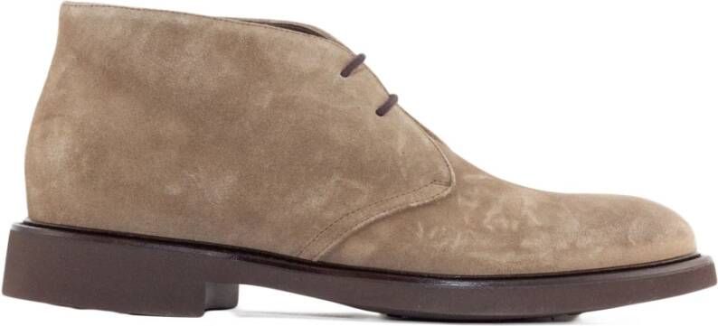 Doucal's Beige Suède Veterschoenen Beige Heren