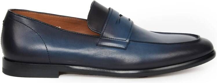 Doucal's Blauwe Antik Mocins MET Bendina Blue Heren