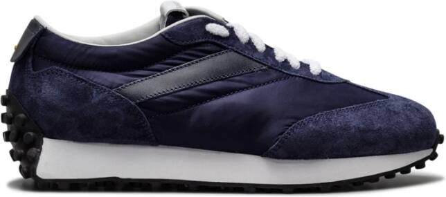 Doucal's Blauwe Leren en Stoffen Sneakers Blauw Heren