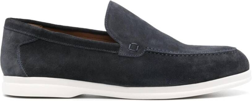 Doucal's Blauwe Leren Loafers Casual Flats Blue Heren