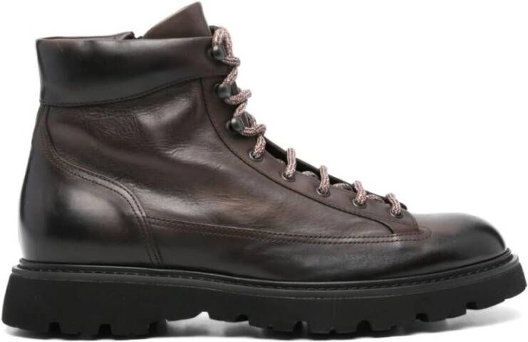 Doucal's Bruin Zwart Derby Boot Zip Triumph Brown Heren