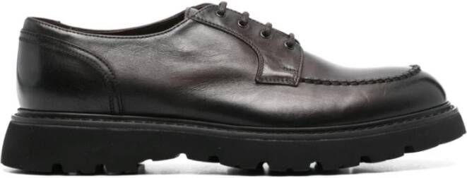 Doucal's Bruin Zwart Derby Lace Up Schoenen Black Heren