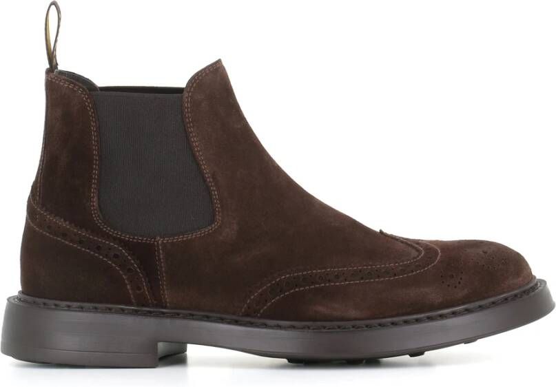 Doucal's Bruine Brogue Chelsea Platte Schoenen Brown Heren