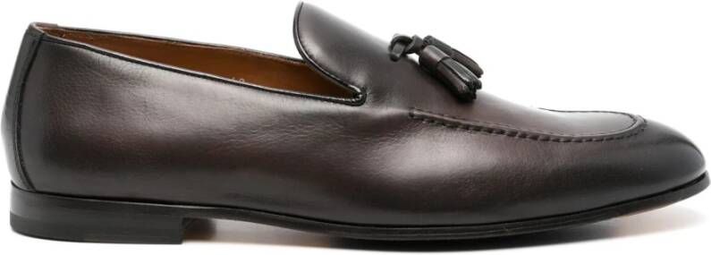 Doucal's Bruine leren loafers met kwastdetail Brown Heren