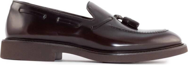 Doucal's Bruine leren loafers met kwastjes Brown Heren