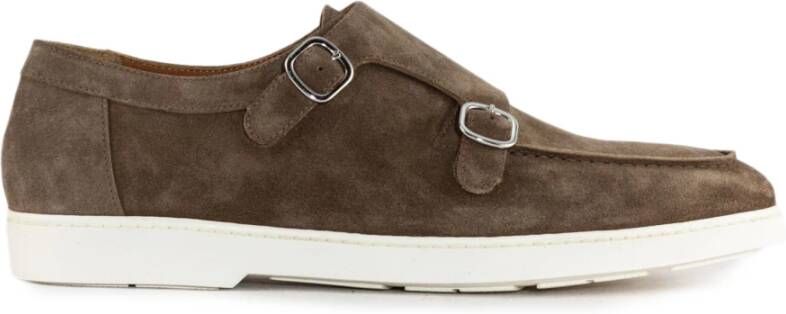 Doucal's Bruine Suède Dubbele Gesp Loafer Brown Heren