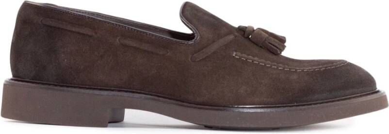 Doucal's Bruine Suède Loafers met Kwastjes Brown Heren