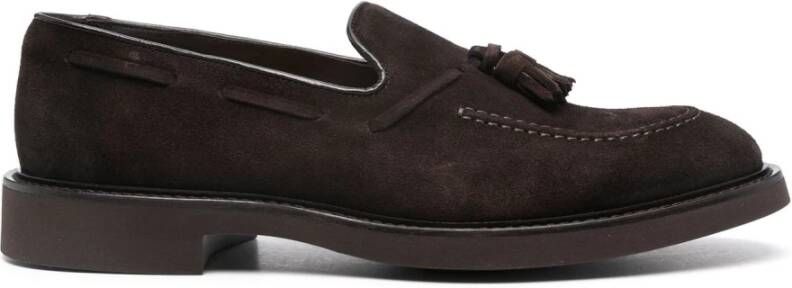 Doucal's Bruine Suède Loafers met Kwastjes Brown Heren