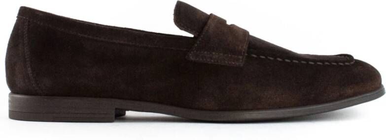 Doucal's Bruine Suède Penny Loafer Schoenen Brown Heren