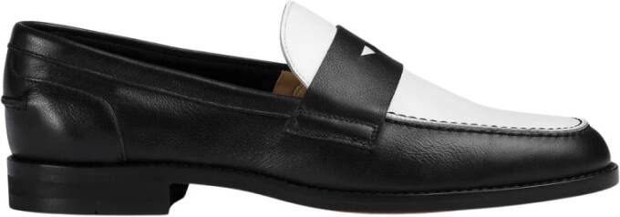 Doucal's Dames leren loafer | zwart en wit Black Dames