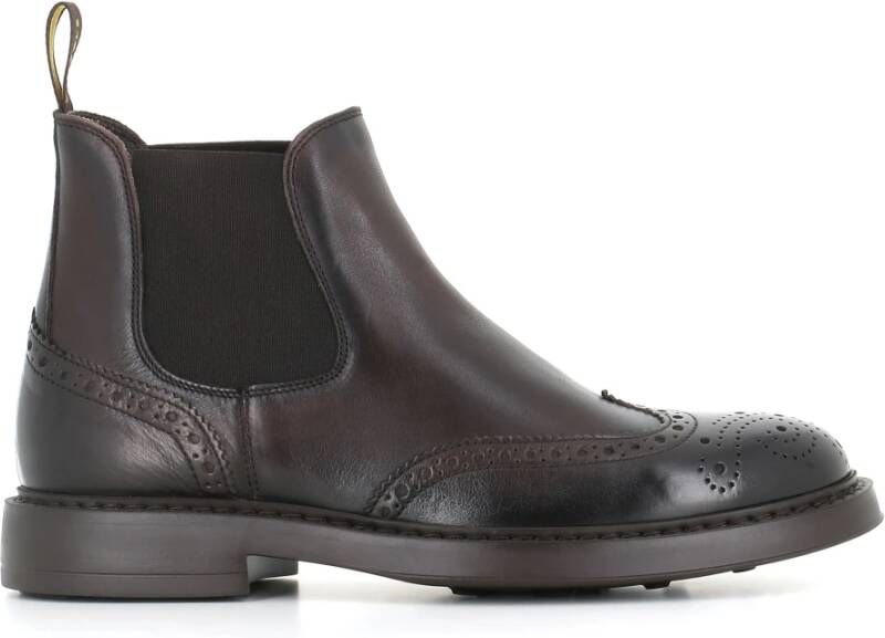 Doucal's Donkerbruine Brogue Chelsea Schoenen Brown Heren