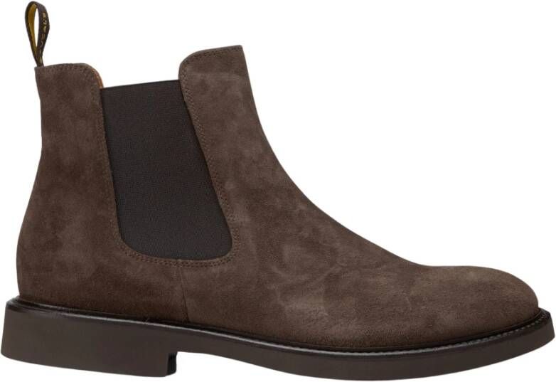 Doucal's Donkerbruine Suede Beatles Enkellaarzen Brown Heren