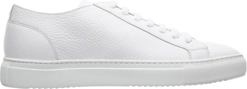 Doucal's Eric Sneakers Puur Wit Leer met Terry Cloth Veters White Heren