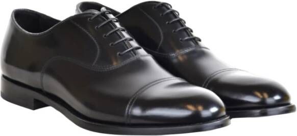 Doucal's Gladleren oxford schoen Black Heren