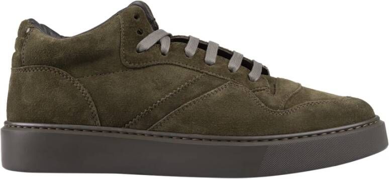 Doucal's Groene Hoge Sneakers van Suède Groen Heren