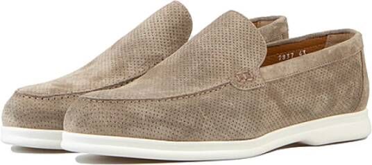 Doucal's Handgemaakte Suède Loafers voor Heren Beige Heren