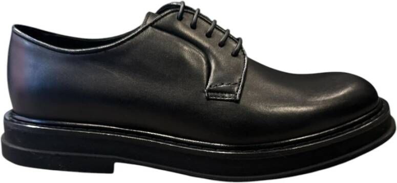 Doucal's Heren Geborsteld Kalfsleren Derby Schoenen Black Heren