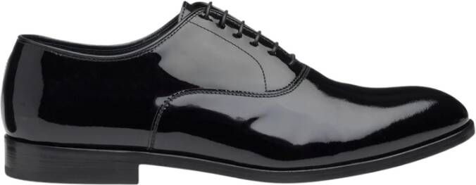 Doucal's Heren lakleren veterschoenen | zwart Black Heren