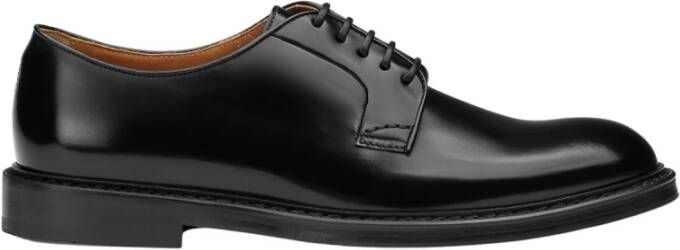 Doucal's Heren leren Derby veterschoen | zwart Black Heren