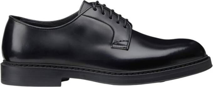 Doucal's Heren leren Derby veterschoen | zwart Black Heren