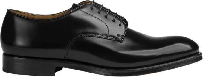 Doucal's Heren leren Derby veterschoen | zwart Black Heren