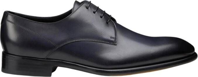 Doucal's Heren leren Derby veterschoenen | blauw Blue Heren