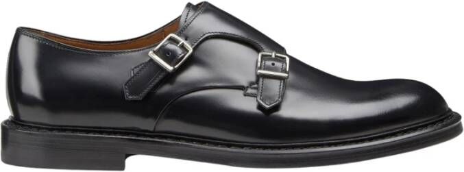 Doucal's Heren leren dubbele monniksband schoenen | zwart Black Heren