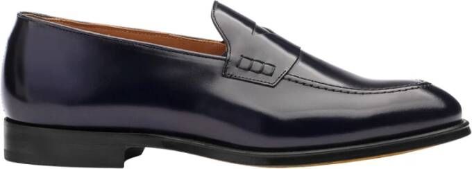 Doucal's Heren leren Penny loafer | blauw Blue Heren