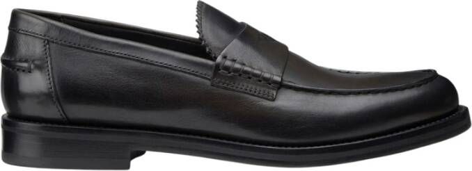 Doucal's Heren leren Penny loafer | grijs Gray Heren