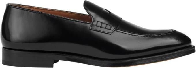 Doucal's Heren leren Penny loafer | zwart Black Heren