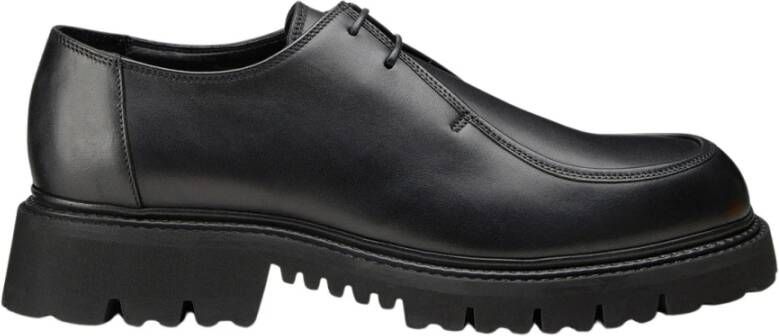 Doucal's Heren leren veterschoen | zwart Black Heren