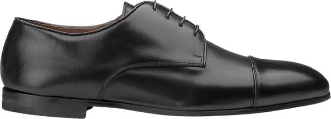 Doucal's Heren leren veterschoen | zwart Black Heren