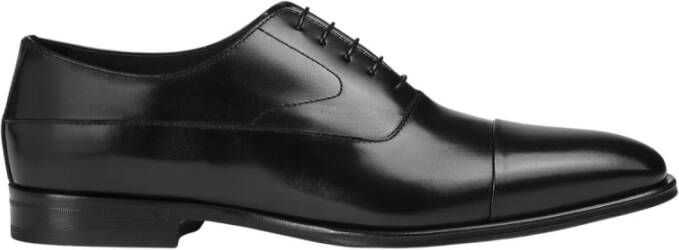 Doucal's Heren leren veterschoen | zwart Black Heren