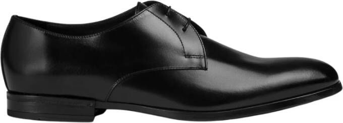 Doucal's Heren leren veterschoen | zwart Black Heren