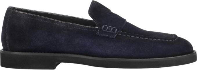 Doucal's Heren suède loafer | blauw Blue Heren