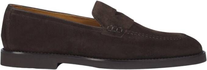 Doucal's Heren suède loafer | bruin Brown Heren