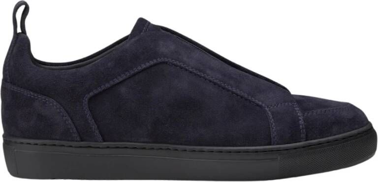 Doucal's Heren suède sneaker | blauw Blue Heren