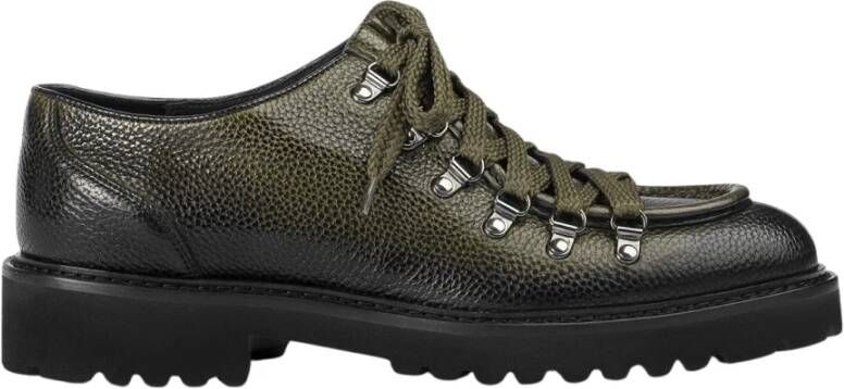 Doucal's Heren tumbled lederen veterschoen | groen Green Heren