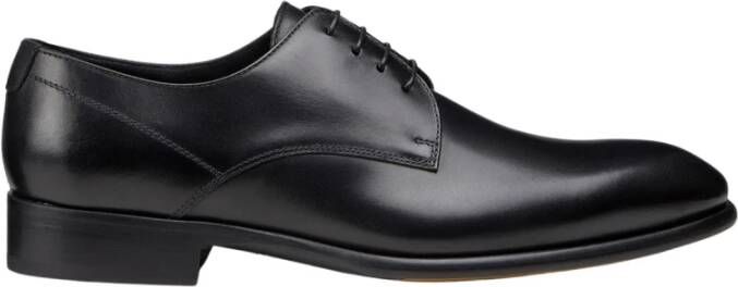 Doucal's Herens Derby veterschoenen van leer | zwart Black Heren