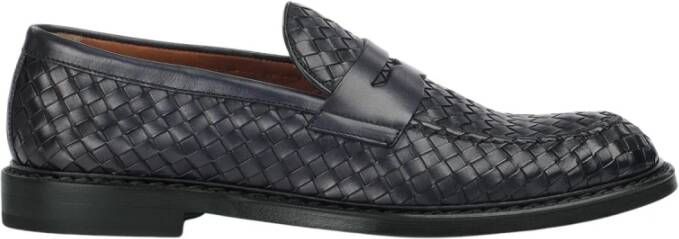 Doucal's Herens loafer van geweven leer | blauw Blue Heren