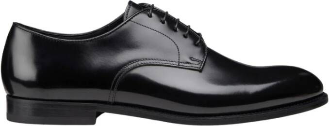 Doucal's Herenschoen Derby veterschoen van leer | zwart Black Heren