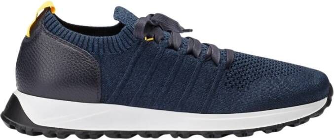 Doucal's Herensneaker van stof en leer | blauw Blue Heren