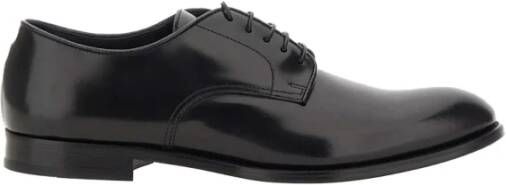 Doucal's Italiaanse Leren Derby Schoenen Black Heren