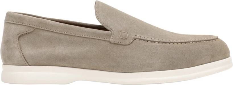 Doucal's Klassieke Leren Loafer Schoen Beige Heren