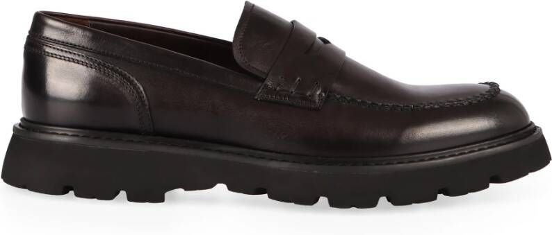 Doucal's Klassieke Leren Loafers Ronde Neus Brown Heren