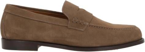 Doucal's Klassieke Penny Loafer Suède Schoenen Brown Heren